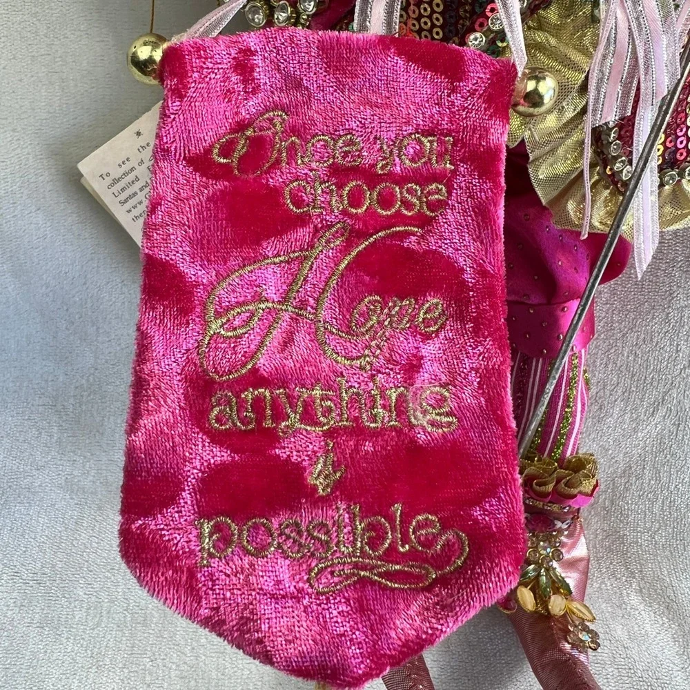 Mark Roberts Hope Fairy Collectible Doll Pink Velvet Sequin Jeweled Whimsical